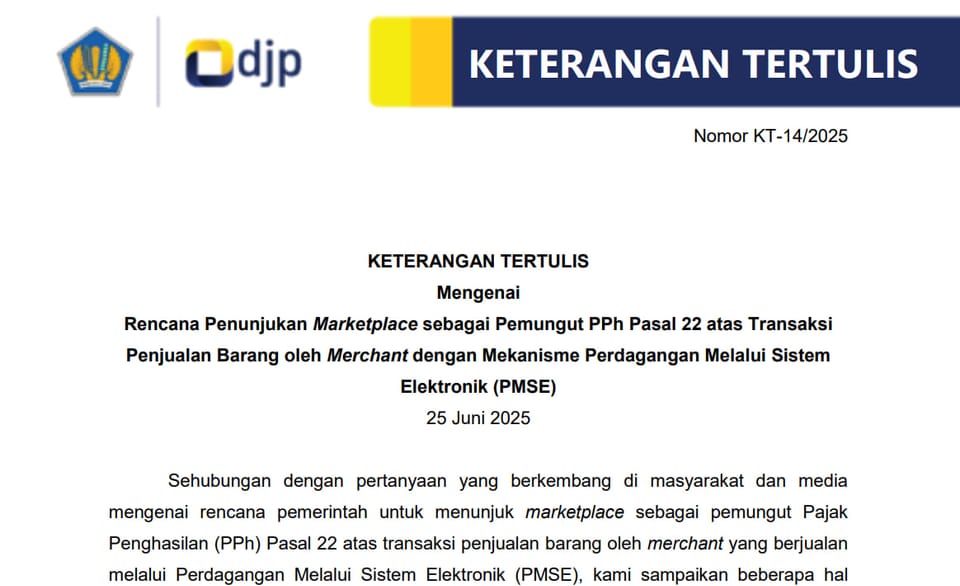 Rencana Penunjukan Marketplace sebagai Pemungut PPh Pasal 22 atas Transaksi Penjualan Barang oleh Merchant dengan Mekanisme PMSE